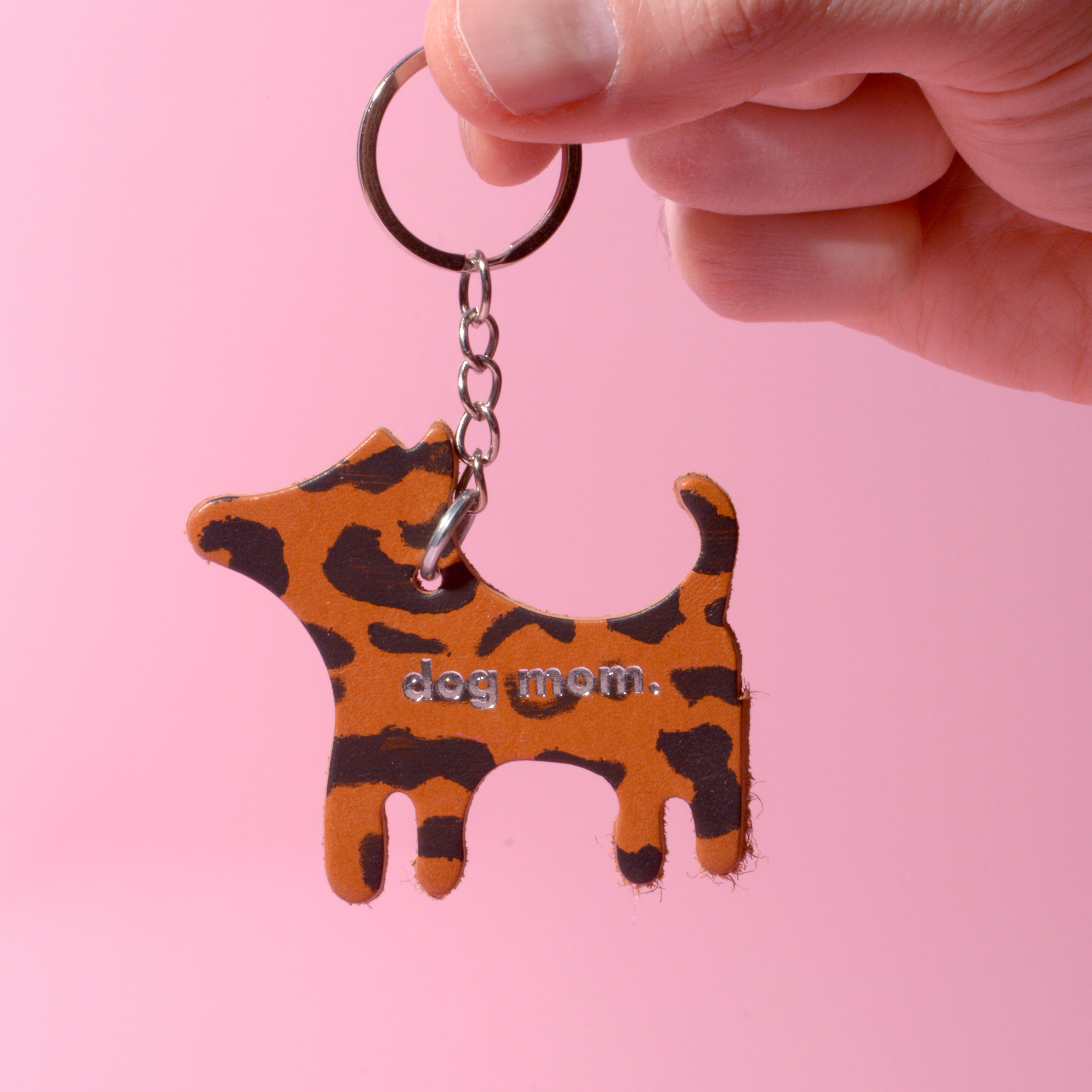 Dog Mom cognac leopard